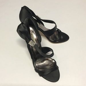 Bagdley Mischka Black Satin Heels